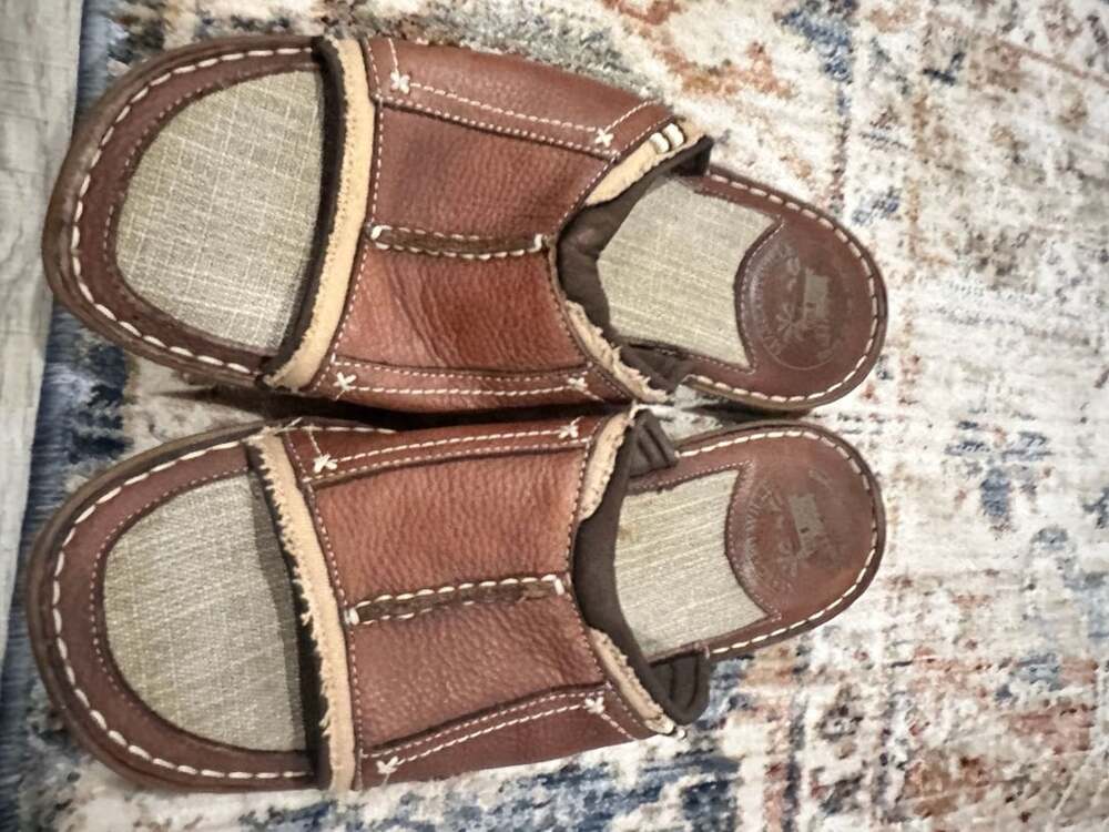 Margaritaville Brown Leather Slide Sandals